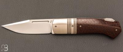   Couteau " Lock back"  par Stéphane Espi - Micarta et lame en RWL34