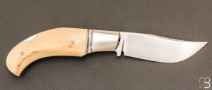  Couteau " Lock-Back  " par Honoré Vilain - Ivoire de mammouth et RWL34