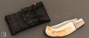   Couteau " Lock-Back  " par Honoré Vilain - Ivoire de mammouth et RWL34