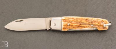  Couteau " Manufrance véritable " en bois de cerf 2 pièces