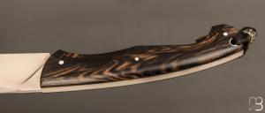    Couteau " Mustang " custom par Frédéric Augé - Ébène blanc et RWL34