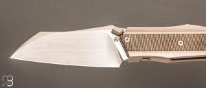 Couteau  " Octavus Micarta  / Titanium" Frame-lock par Bastards Knives X Gabriel Berthelemy