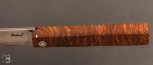    Couteau de poche L'Okto en racine de frêne par Frédéric Maschio - Lame damas VG10