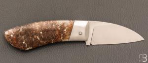   Couteau " Opus " de collection par Louis Blanchet Kapnist - Bogues de châtaignes résinées et lame en RWL34