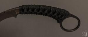  Couteau PiKa Karambit tressé noir par Bastinelli Créations