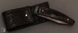 Couteau " Pièce unique " de Alain & Joris Chomilier - Corne de buffle et damas inoxydable Chad Nichols