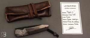    Couteau " Rokh S" par Florian Keller - Fibre de carbone et damas