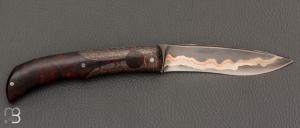  Couteau " Rossignol V2 " par Maxime Rossignol - La Forge de Max - Loupe de bois de fer 