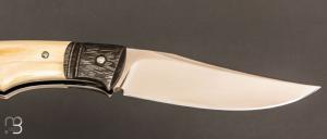    Couteau " Ryan's " custom par Raphaël Durand - Ivoire de phacochère et damas S. Lurquin