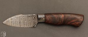 Couteau Semi intégral custom fixe de Israel Nascher  - Palissandre et damas