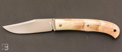   Couteau  "  Slack  " custom par Raphaël Durand - Ivoire de phacochère et RWL-34