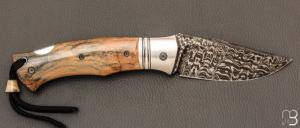   Couteau " Spartan  "  custom lock-back par Raphaël Durand - Damas de Samuel Lurquin