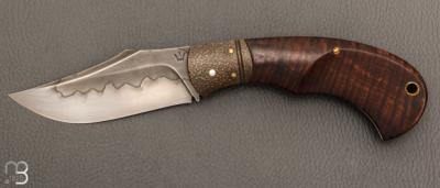   Couteau " Superbee " pliant custom par Nicolas Weber - Gidgee ondé stabilisé