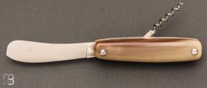   Couteau "Tartineur 2 pices " par J. Mongin - Corne blonde