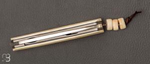  Couteau " Pièce unique " custom par Christophe Arbogast - Ivoire de phacochère et RWL34