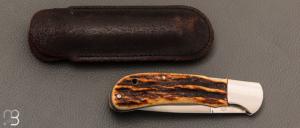   Couteau custom à pompe avant par Ray COVER - Bois de cerf et ATS-34