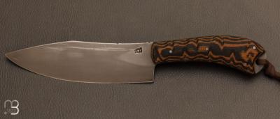 Couteau " LargeTeumessian " droit forgé micarta de Pierre Henri Monnet