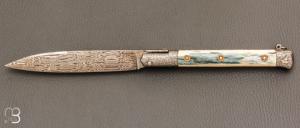   Couteau " Issoire " de Jean Pierre Veysseyre - Ivoire de mammouth et lame damas