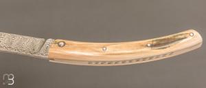 Couteau " le Thiers 11CM " par Cognet - Ivoire de mammouth et lame damas