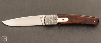   Couteau " liner lock " custom par Philippe RICARD - Bois de fer et RWL34