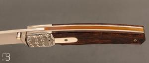   Couteau " liner lock " custom par Philippe RICARD - Bois de fer et RWL34