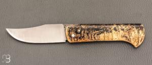 Couteau " piémontais " par David Margrita - Mbull Knives - Laiton plié et lame en XC75