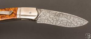   Couteau  " GYR " par Tim Bernard - Micarta Rag 2nd guerre mondiale et damas mosaïque