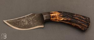  Couteau Hunter Semi intégral custom fixe de Samuel Lurquin - Cerf Sambar et W2