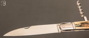    Couteau " Issoire 3 pièces " custom de Jérôme Bellon - Ivoire de mammouth et RWL34