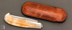 Couteau  « Persian Lanny Lock-back » par Jean Baptiste Leveque - Ivoire de mammouth