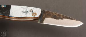  Couteau " Piémontais " XC75 et planche de skate fait main par Frédéric Marchand