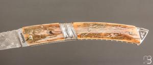   Couteau Thiers  " Le corps beau & le renard " à pompe arrière par Philippe Voissière