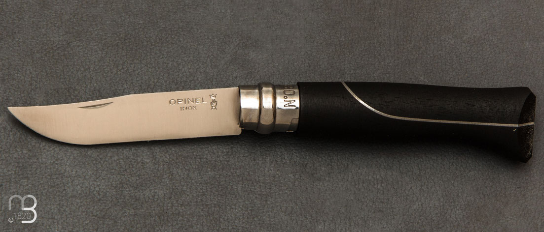 Couteau Opinel N°08 Éllipse - Ebène et aluminium