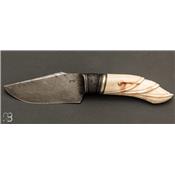 Couteau droit Intgral damas et phacochre de Mickael Moing en collaboration avec Benot Maguin
