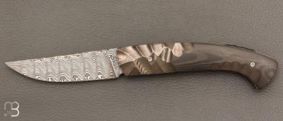   Couteau 1515 collection " Primitif " par Manu Laplace - Fibre de carbone et lame damas