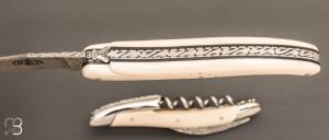   Coffret duo d'exception couteau & sommelier par la Forge de Laguiole - Ivoire de mammouth et damas