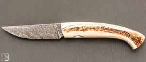  Couteau 1515 collection "Africa" par Manu Laplace - Dent de Phacochère et lame damas