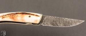  Couteau 1515 collection "Africa" par Manu Laplace - Dent de Phacochère et lame damas