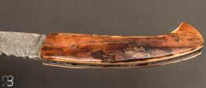    Couteau 1515 collection " Primitif " par Manu Laplace - Ivoire de mammouth et lame damas