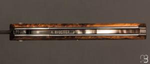   Couteau " 1820 Berthier " par Anthony Brochier - Damas multi-barreaux et loupe de buis stabilisée