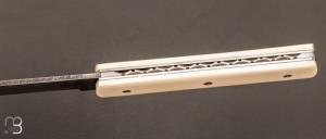  Couteau  "  20/20® " pulpe d'ivoire de mammouth et lame damas par Le Fidèle