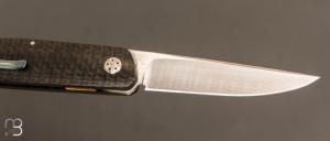    Couteau "450# " par Des Horn - Fibre de carbone et lame en Damasteel