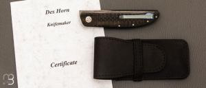    Couteau "450# " par Des Horn - Fibre de carbone et lame en Damasteel
