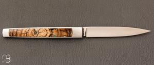 Couteau " APEX " custom de Lionel Lalague - Ivoire de mammouth et lame en RWL34