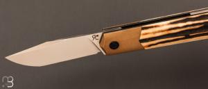   Couteau " Barlow " custom par Romain Lopez - Bois de cerf et RWL34