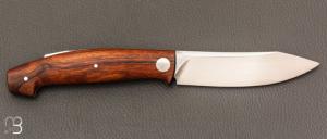  Couteau " Burpee " lock back custom par Frédéric Collin - Bois de fer et lame en RWL34