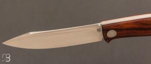  Couteau " Burpee " lock back custom par Frédéric Collin - Bois de fer et lame en RWL34