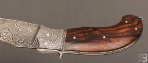  Couteau " Champagny " custom à palanquille de Jérôme Bellon - Bois de fer et damas