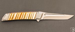   Couteau " Chiqurin Gold lip Pearl " custom par Koji Hara