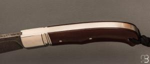 Couteau " Cim Bowie " custom par Raphaël Durand - Micarta vintage et RWL34